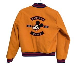 DisneyxForever21 Vintage-Style Bomber Jacket with Mickey Mouse Patches